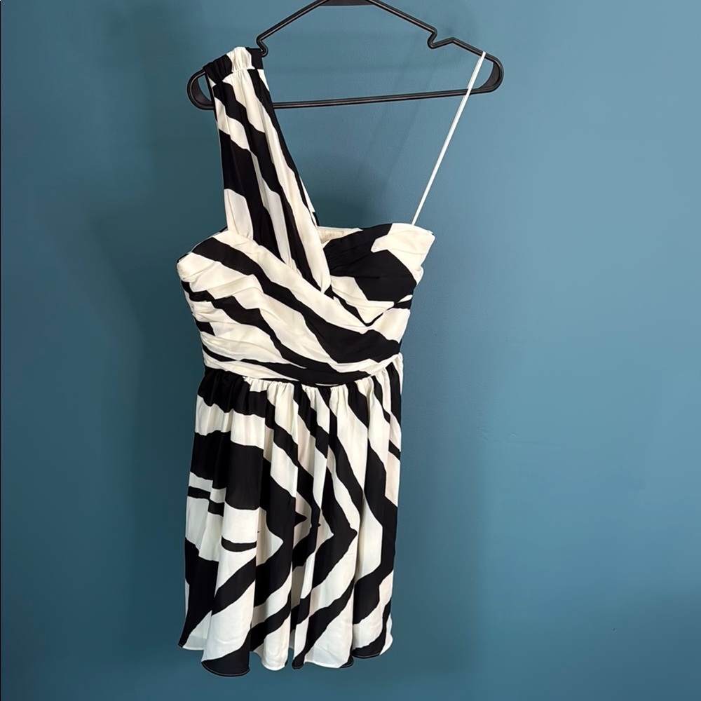 Express Monochrome One-Shoulder Dress